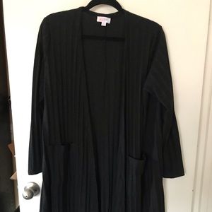 Lularoe Sarah Cardigan Dustin Size Large Black